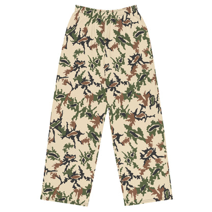Egyptian Scrambled Eggs Desert CAMO unisex wide-leg pants - 2XS - Wide-leg Pants