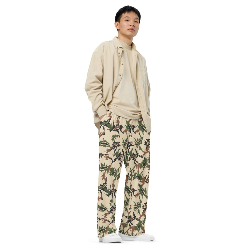 Scrambled Eggs Desert CAMO Unisex Wide-Leg Leisure Pants - Pant