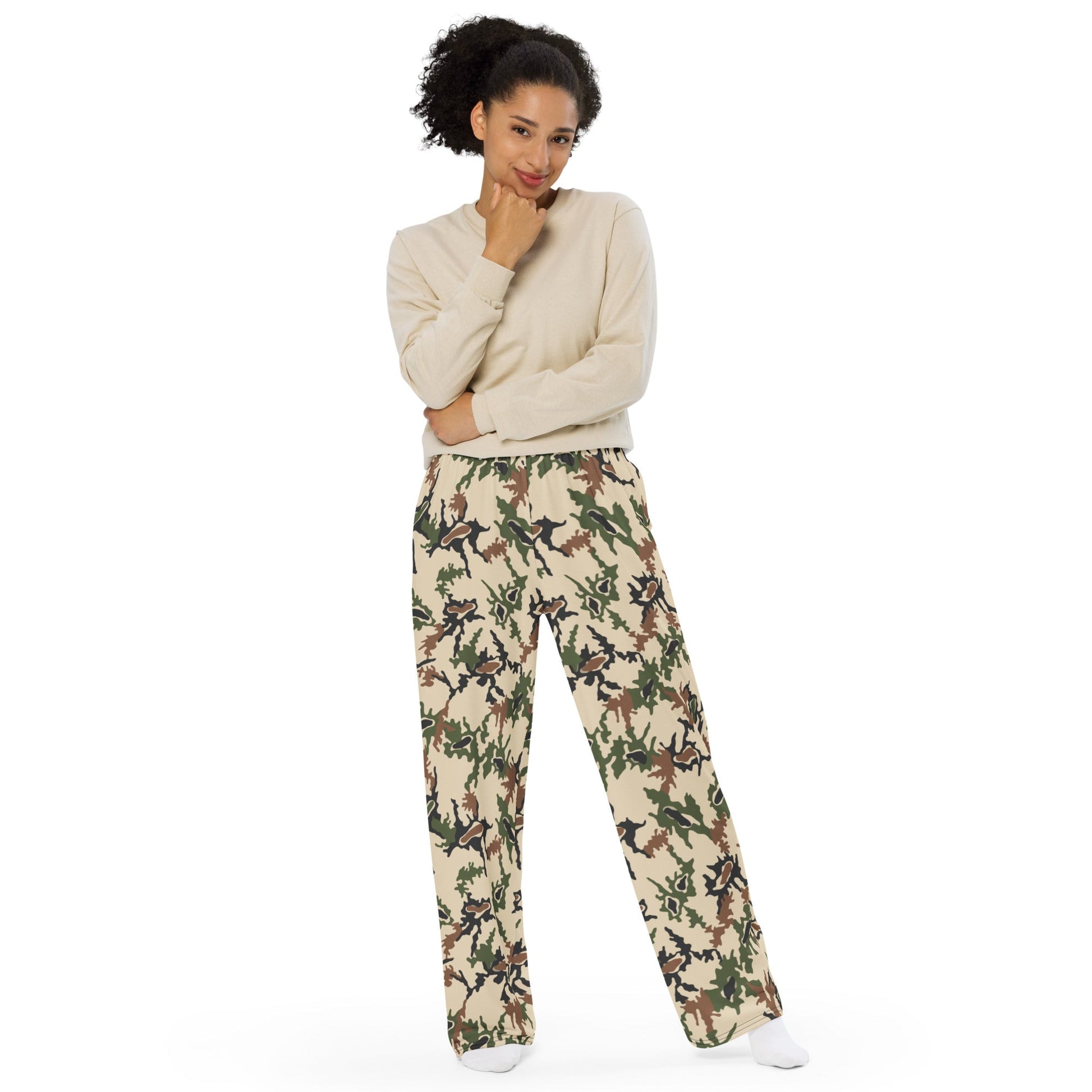 Egyptian Scrambled Eggs Desert CAMO unisex wide-leg pants - Wide-leg Pants
