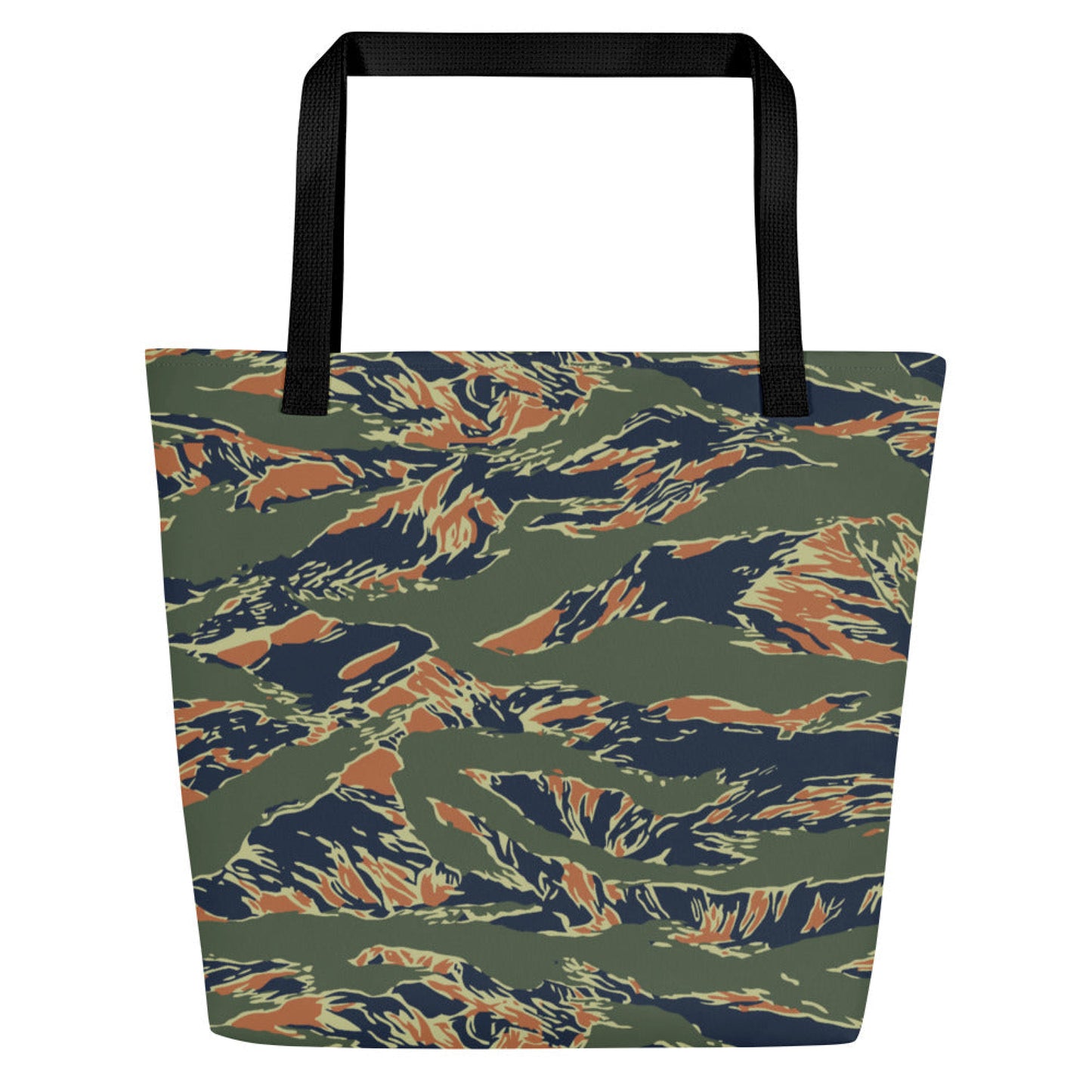 Equador Tiger Stripe Orange CAMO Large Tote Bag