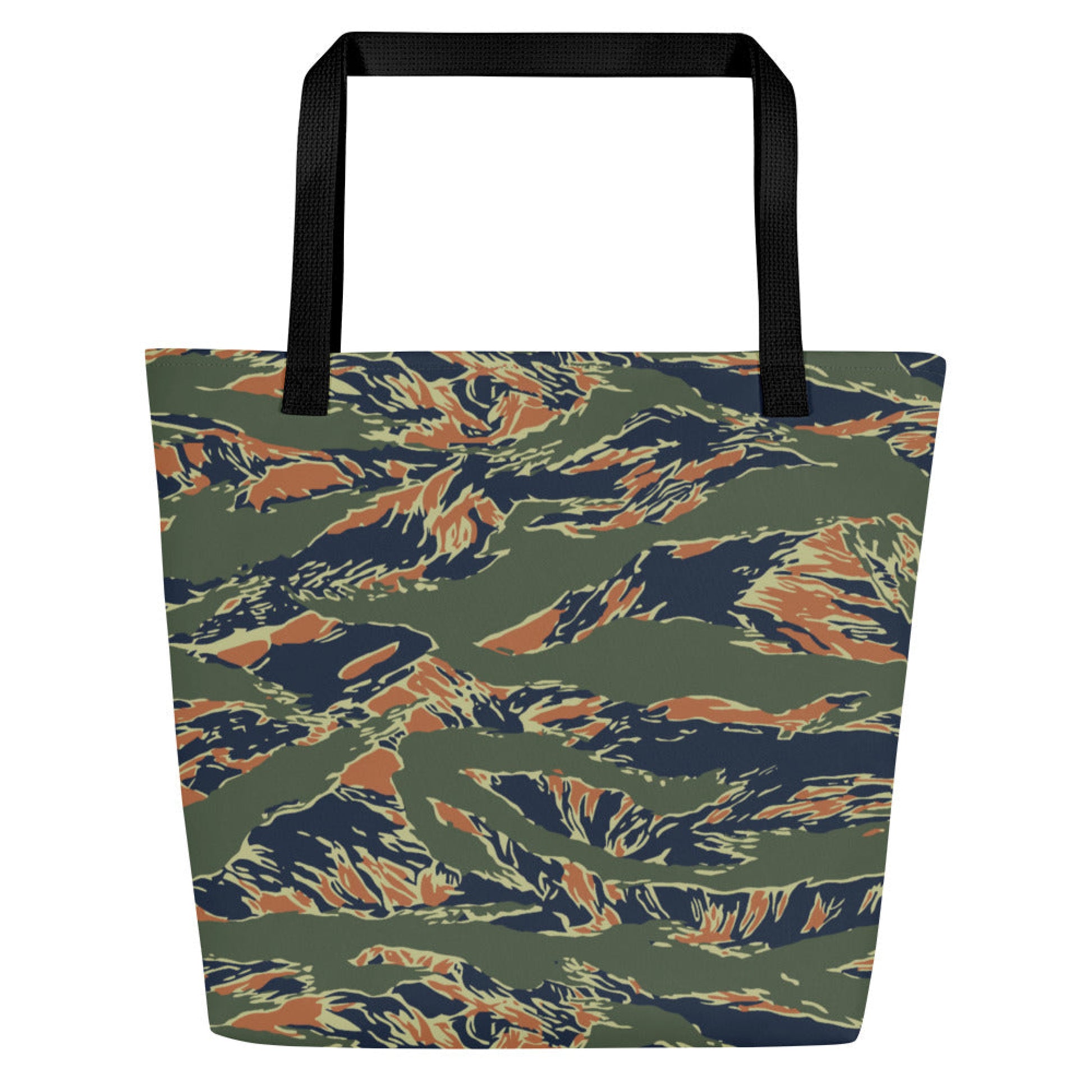 Equador Tiger Stripe Orange CAMO Large Tote Bag
