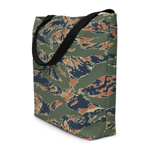 Equador Tiger Stripe Orange CAMO Large Tote Bag