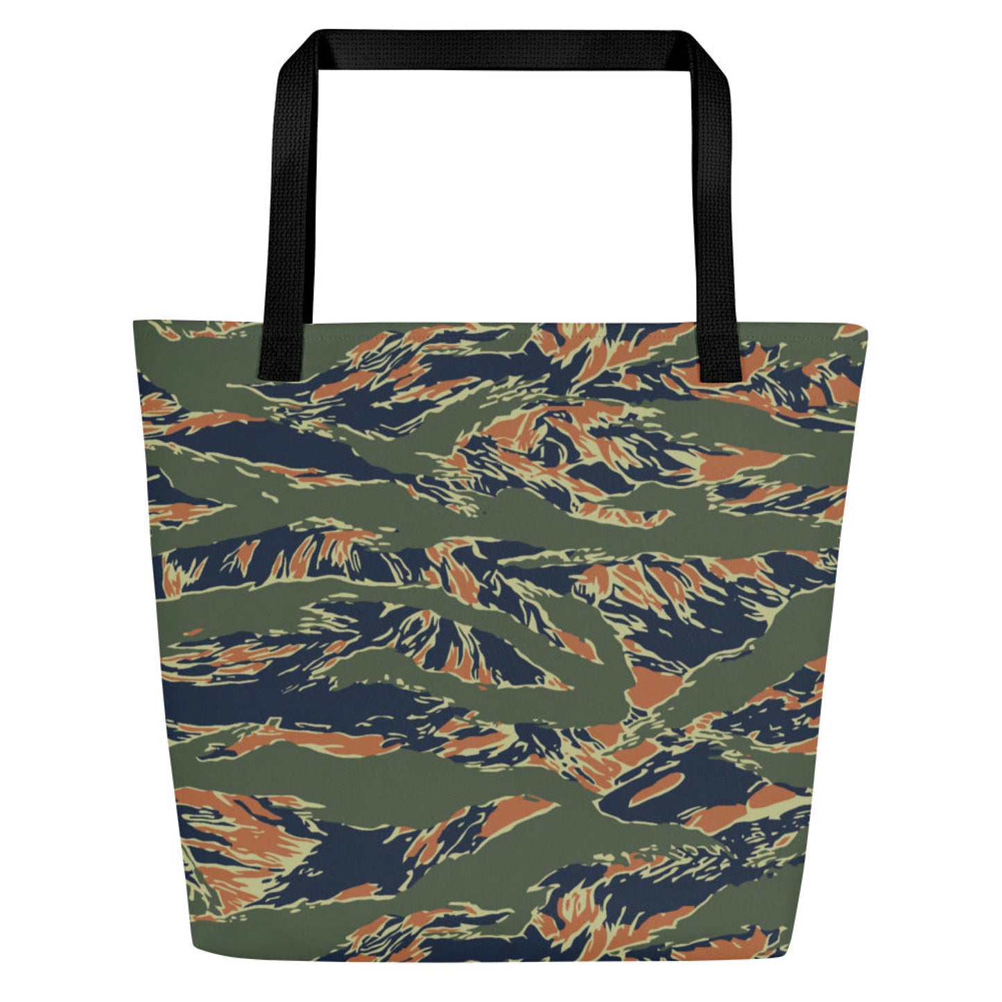 Equador Tiger Stripe Orange CAMO Large Tote Bag