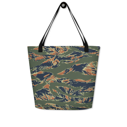 Equador Tiger Stripe Orange CAMO Large Tote Bag