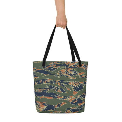 Equador Tiger Stripe Orange CAMO Large Tote Bag