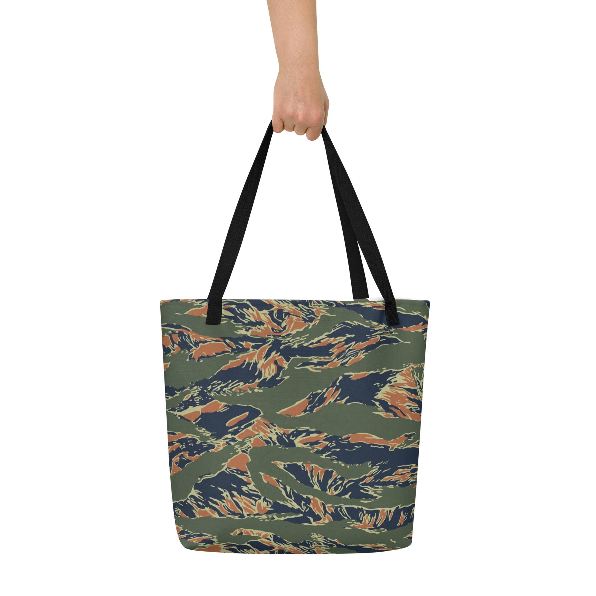 Equador Tiger Stripe Orange CAMO Large Tote Bag