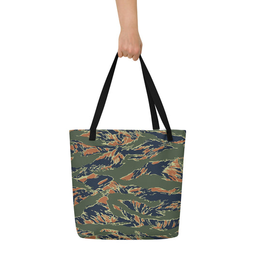 Equador Tiger Stripe Orange CAMO Large Tote Bag