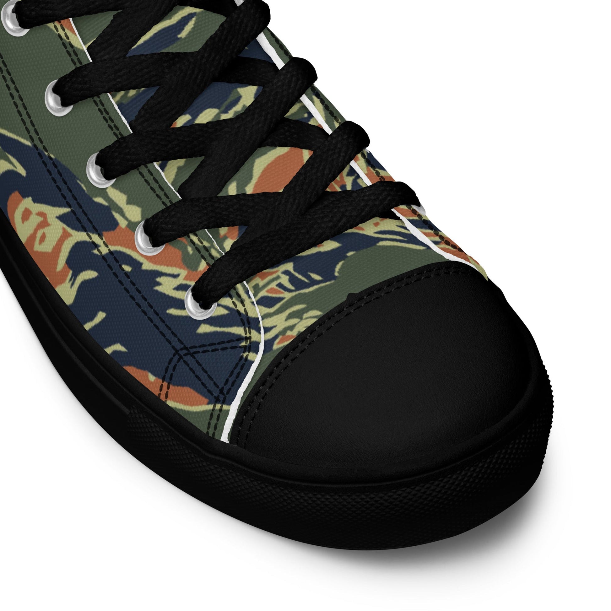 Equador Tiger Stripe Orange CAMO Mens High-Top Canvas Shoes