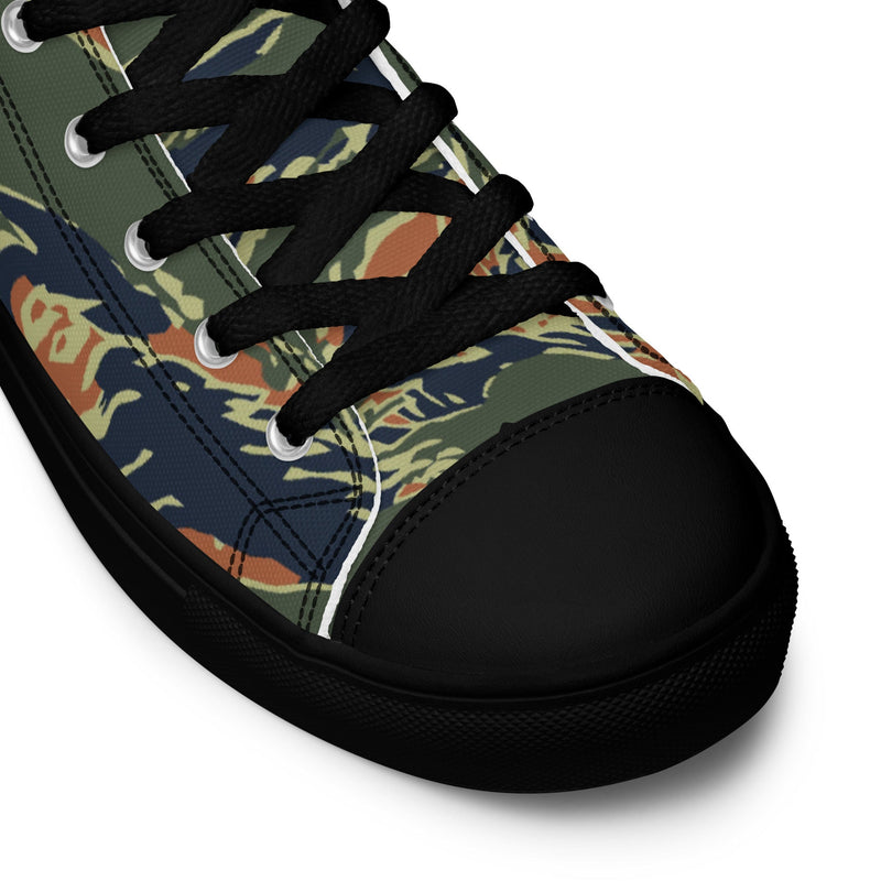 Tiger Stripe Volcanic Ember CAMO Mens High-Top Canvas Shoes