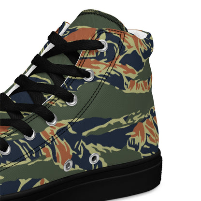 Equador Tiger Stripe Orange CAMO Mens High-Top Canvas Shoes