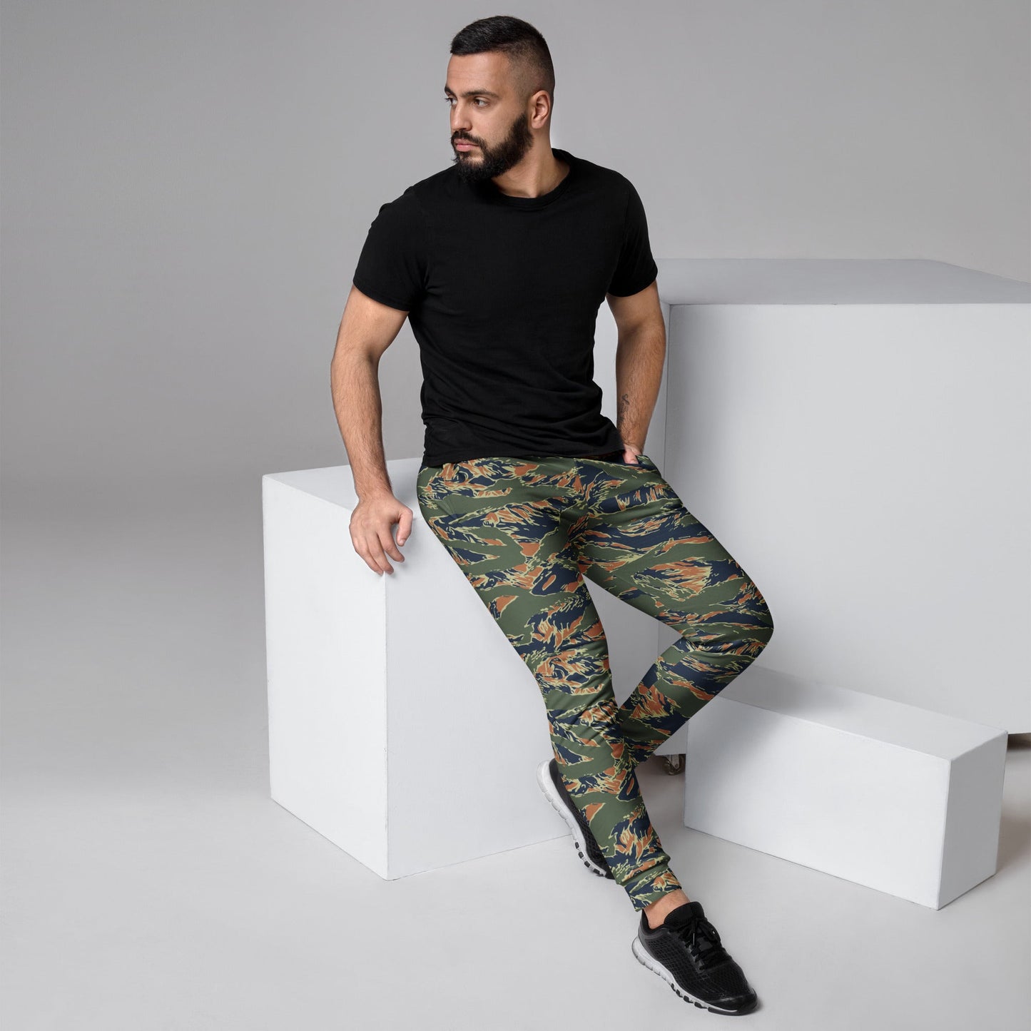 Equador Tiger Stripe Orange CAMO Mens Joggers - XS