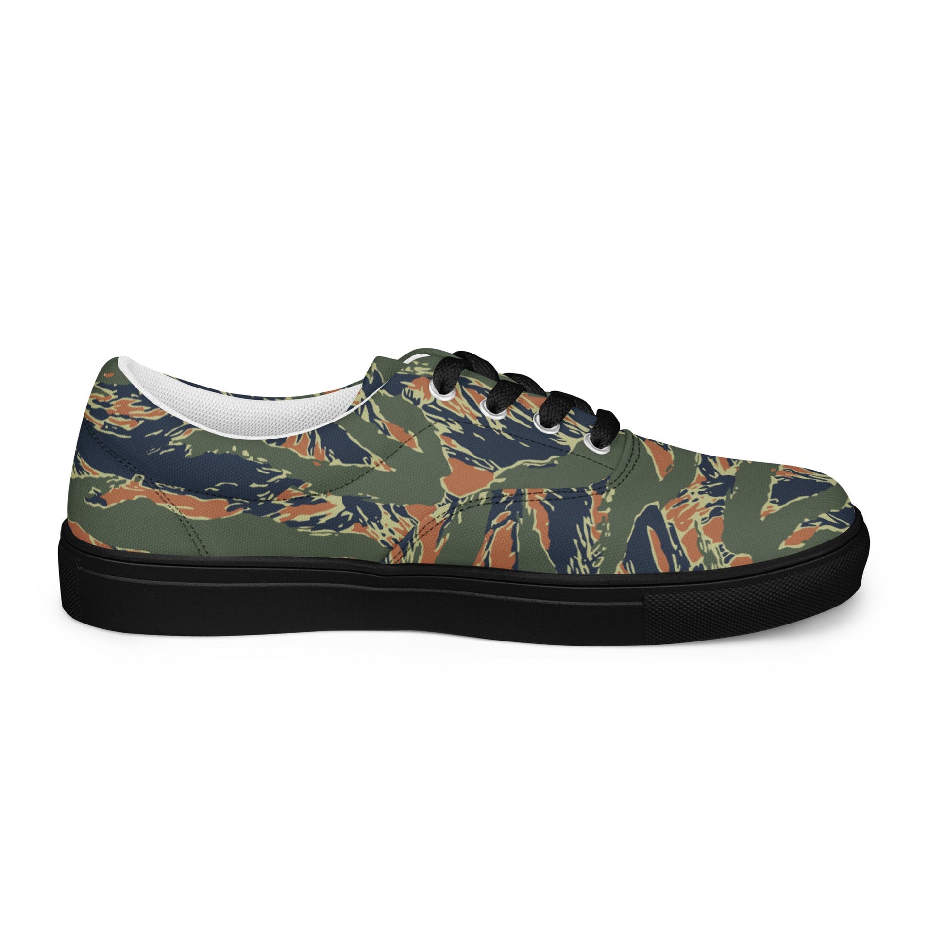 Equador Tiger Stripe Orange CAMO Mens Lace-Up Canvas Shoes - Lace-up