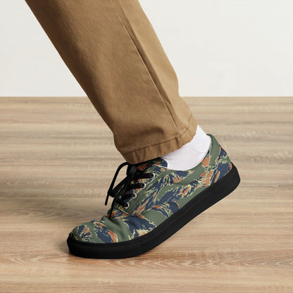 Equador Tiger Stripe Orange CAMO Mens Lace-Up Canvas Shoes - Lace-up