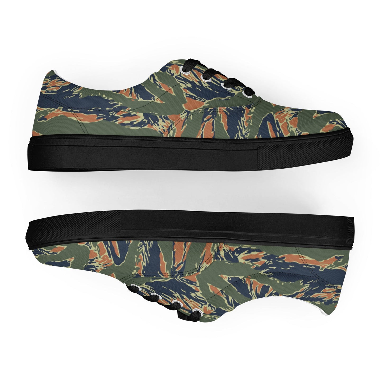 Equador Tiger Stripe Orange CAMO Mens Lace-Up Canvas Shoes - Lace-up