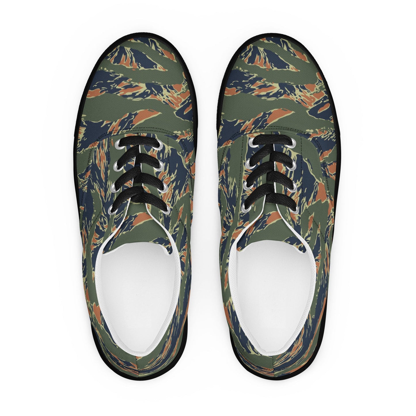 Equador Tiger Stripe Orange CAMO Mens Lace-Up Canvas Shoes - Lace-up