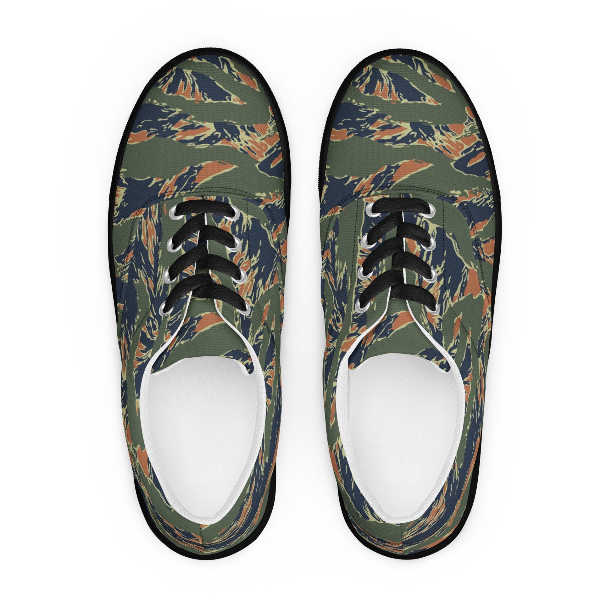 Equador Tiger Stripe Orange CAMO Mens Lace-Up Canvas Shoes - Lace-up