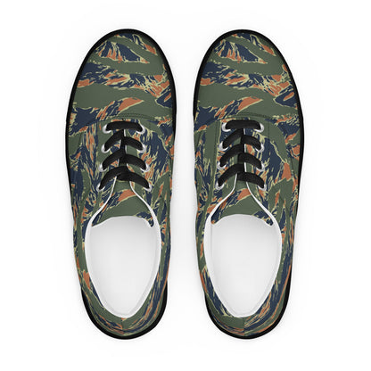 Equador Tiger Stripe Orange CAMO Mens Lace-Up Canvas Shoes - Lace-up
