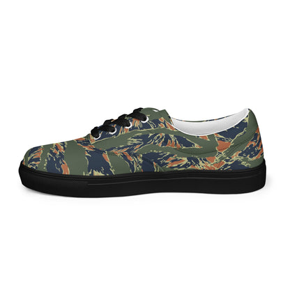 Equador Tiger Stripe Orange CAMO Mens Lace-Up Canvas Shoes - Lace-up