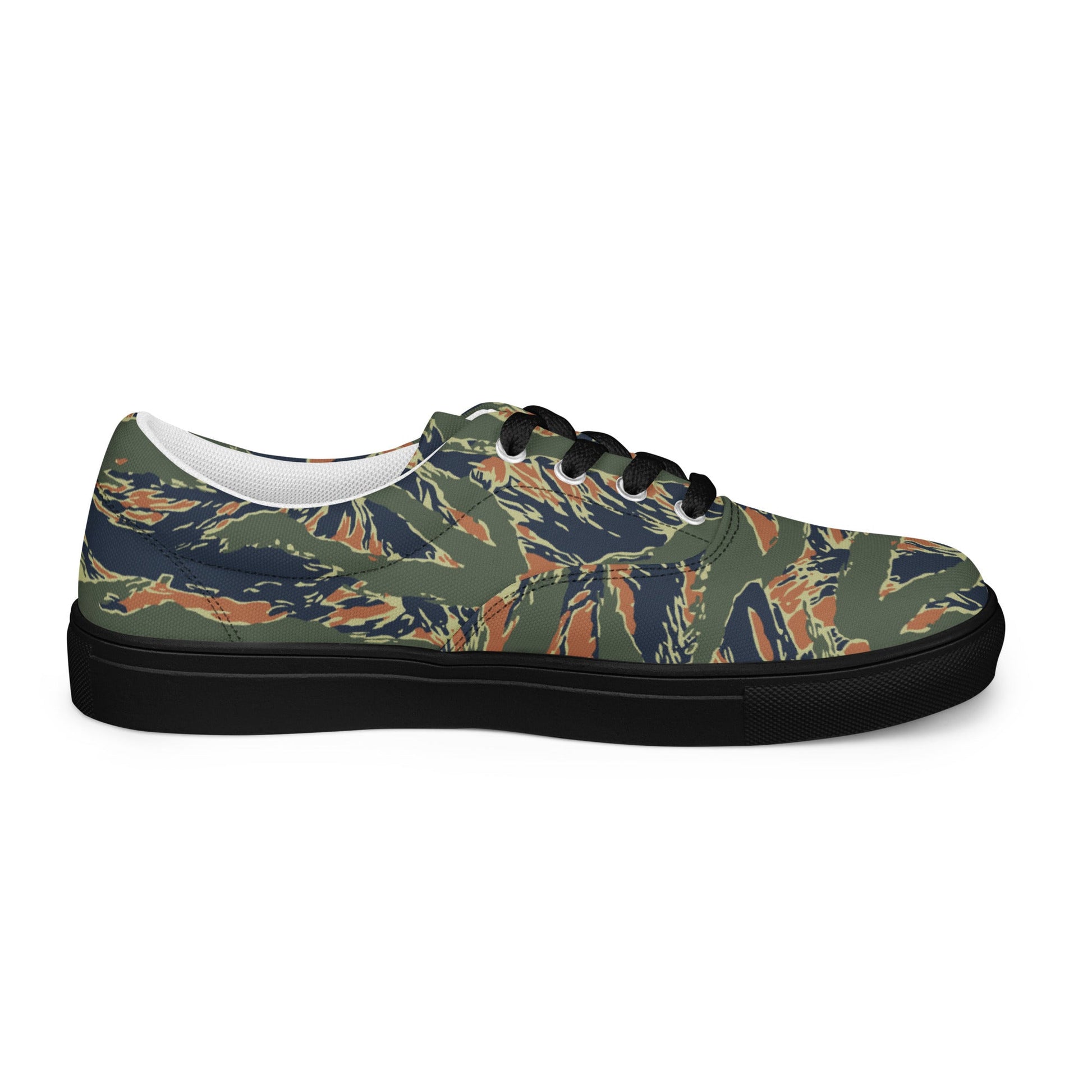 Equador Tiger Stripe Orange CAMO Mens Lace-Up Canvas Shoes - Lace-up