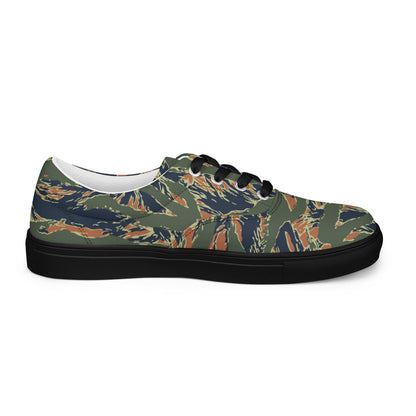 Equador Tiger Stripe Orange CAMO Mens Lace-Up Canvas Shoes - Lace-up