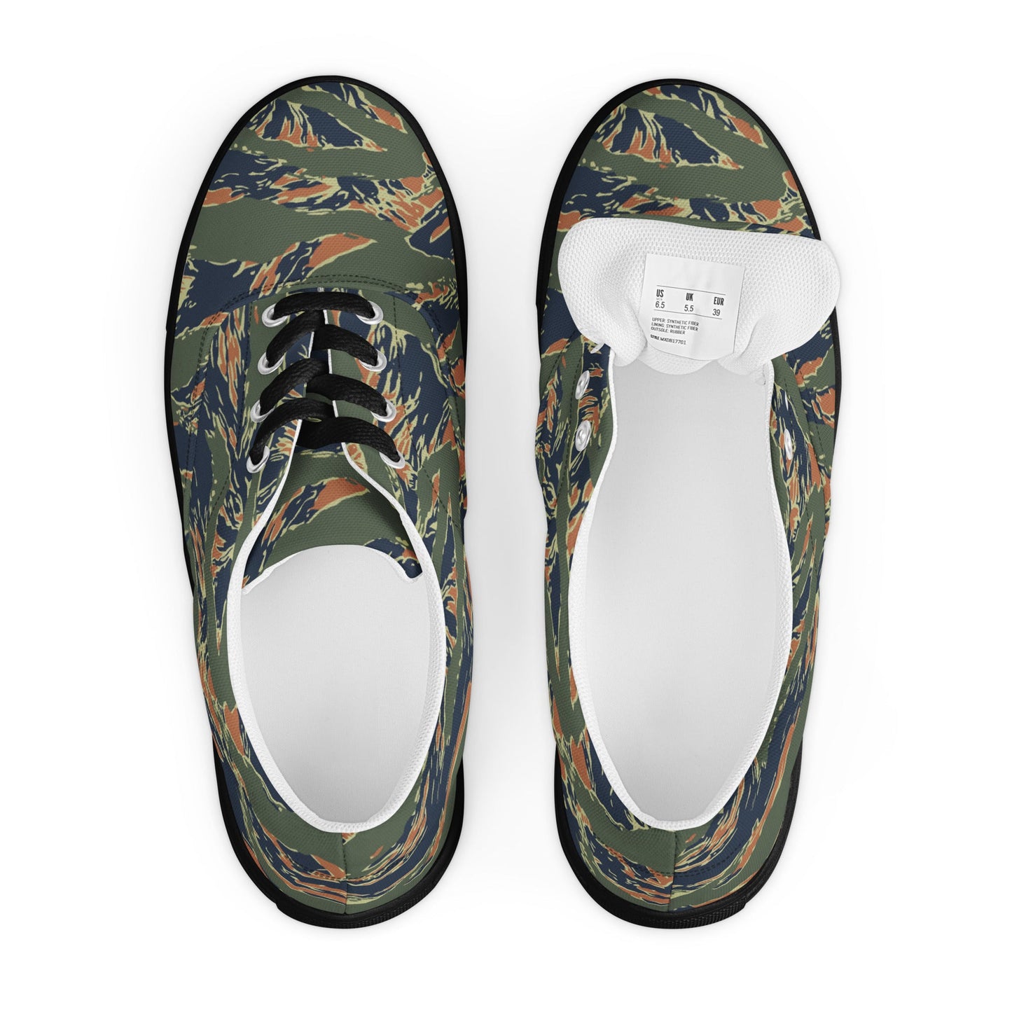 Equador Tiger Stripe Orange CAMO Mens Lace-Up Canvas Shoes - Lace-up