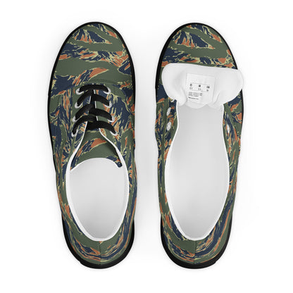 Equador Tiger Stripe Orange CAMO Mens Lace-Up Canvas Shoes - Lace-up