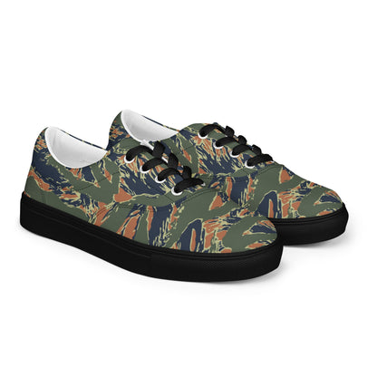 Equador Tiger Stripe Orange CAMO Mens Lace-Up Canvas Shoes - Lace-up