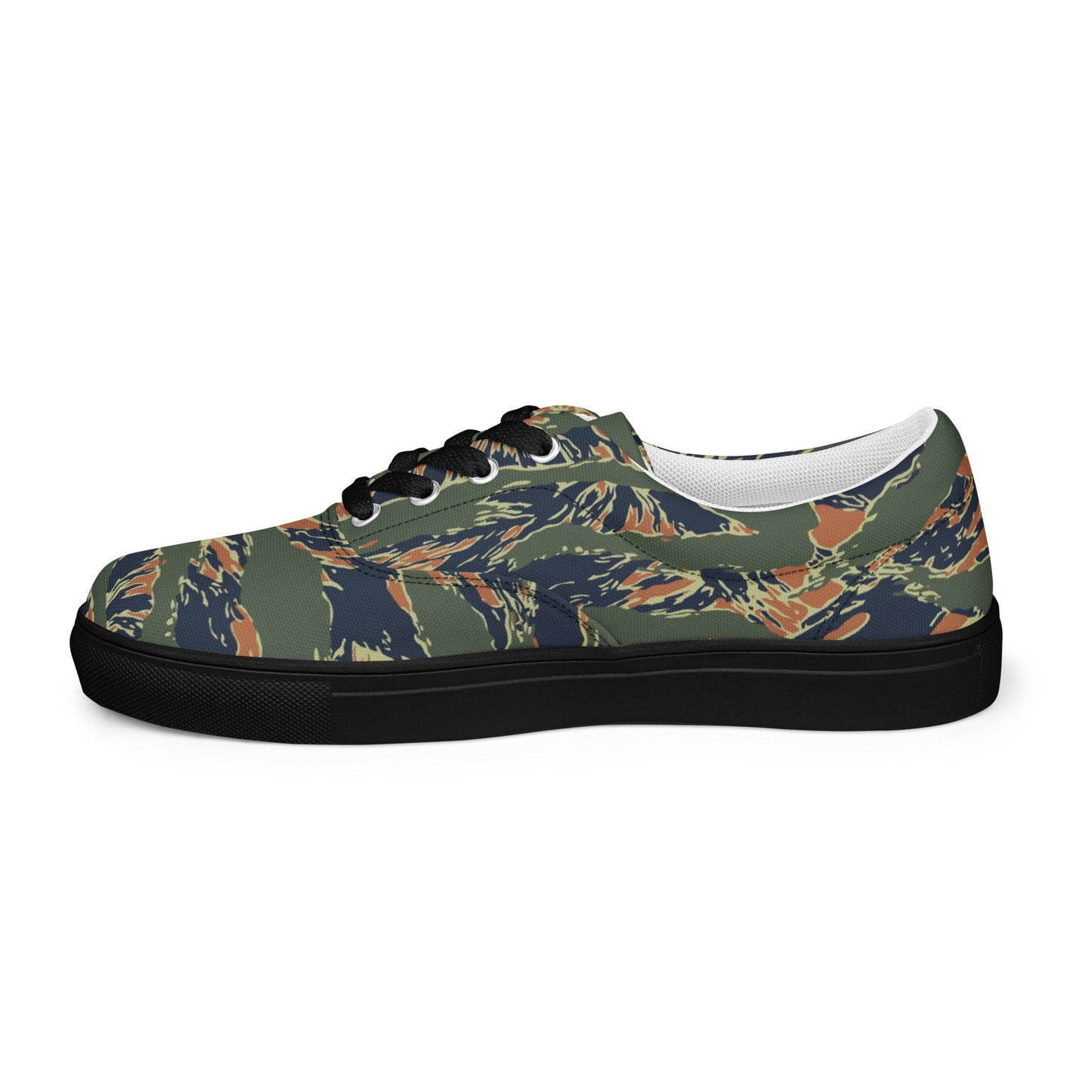 Equador Tiger Stripe Orange CAMO Mens Lace-Up Canvas Shoes - Lace-up
