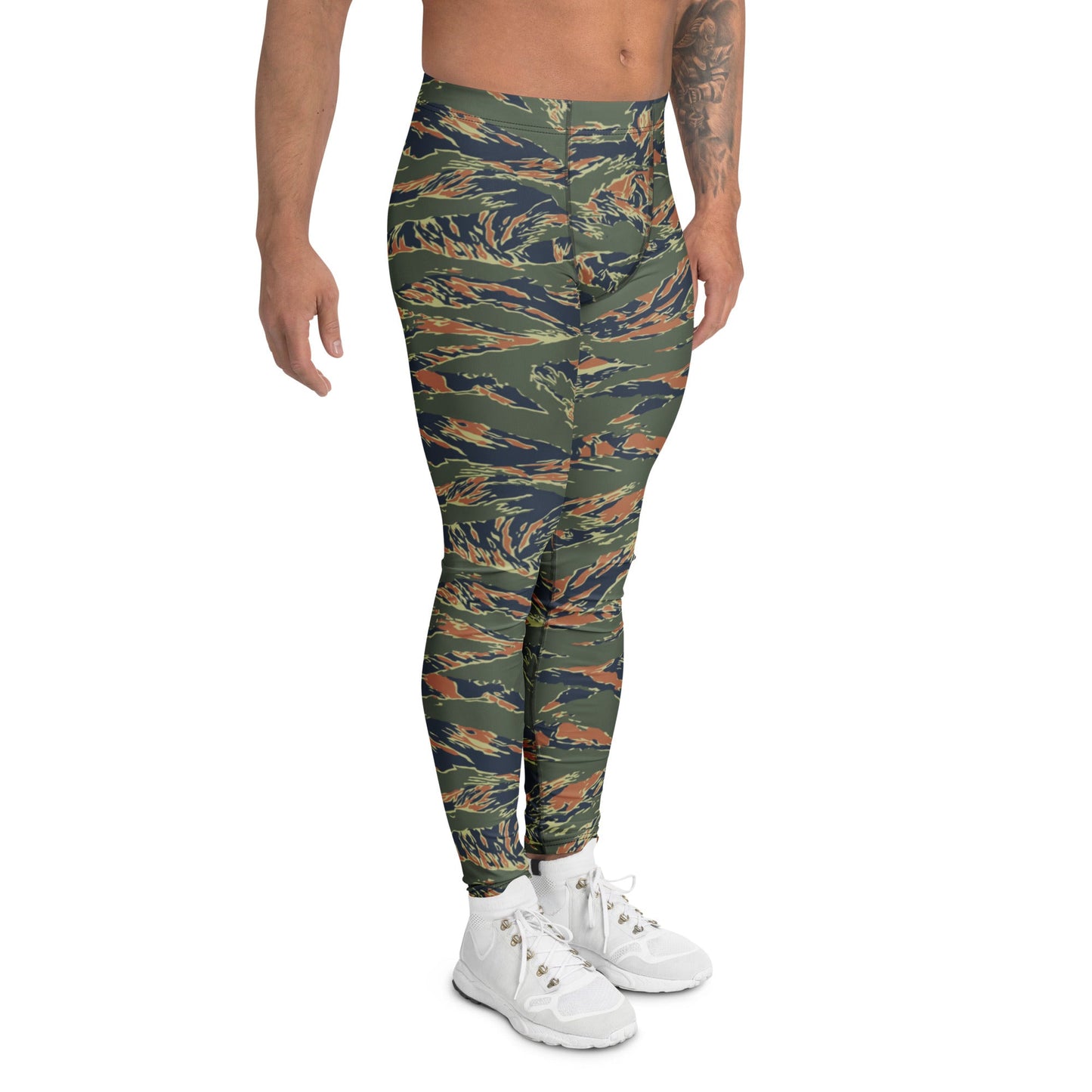 Equador Tiger Stripe Orange CAMO Mens Leggings