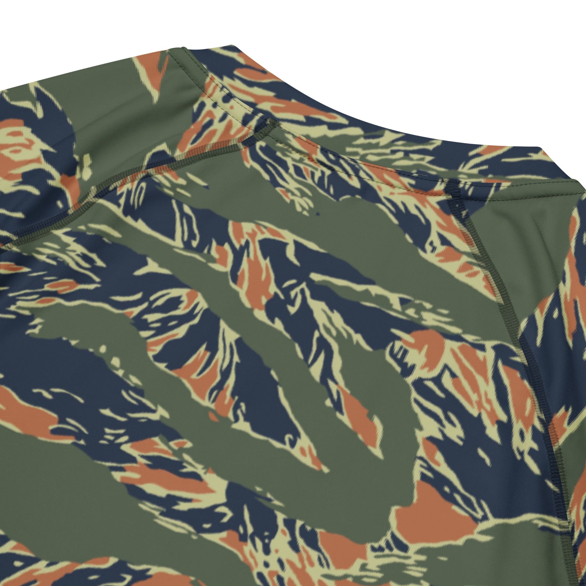 Equador Tiger Stripe Orange CAMO Mens Short-Sleeve Rash Guard