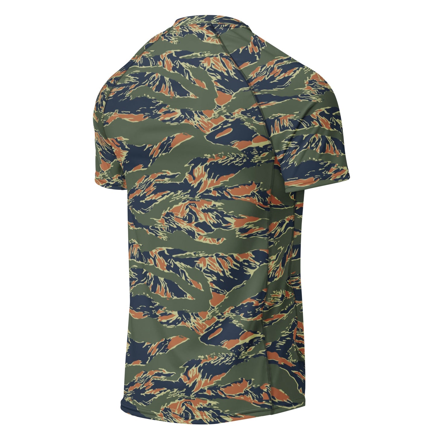 Equador Tiger Stripe Orange CAMO Mens Short-Sleeve Rash Guard
