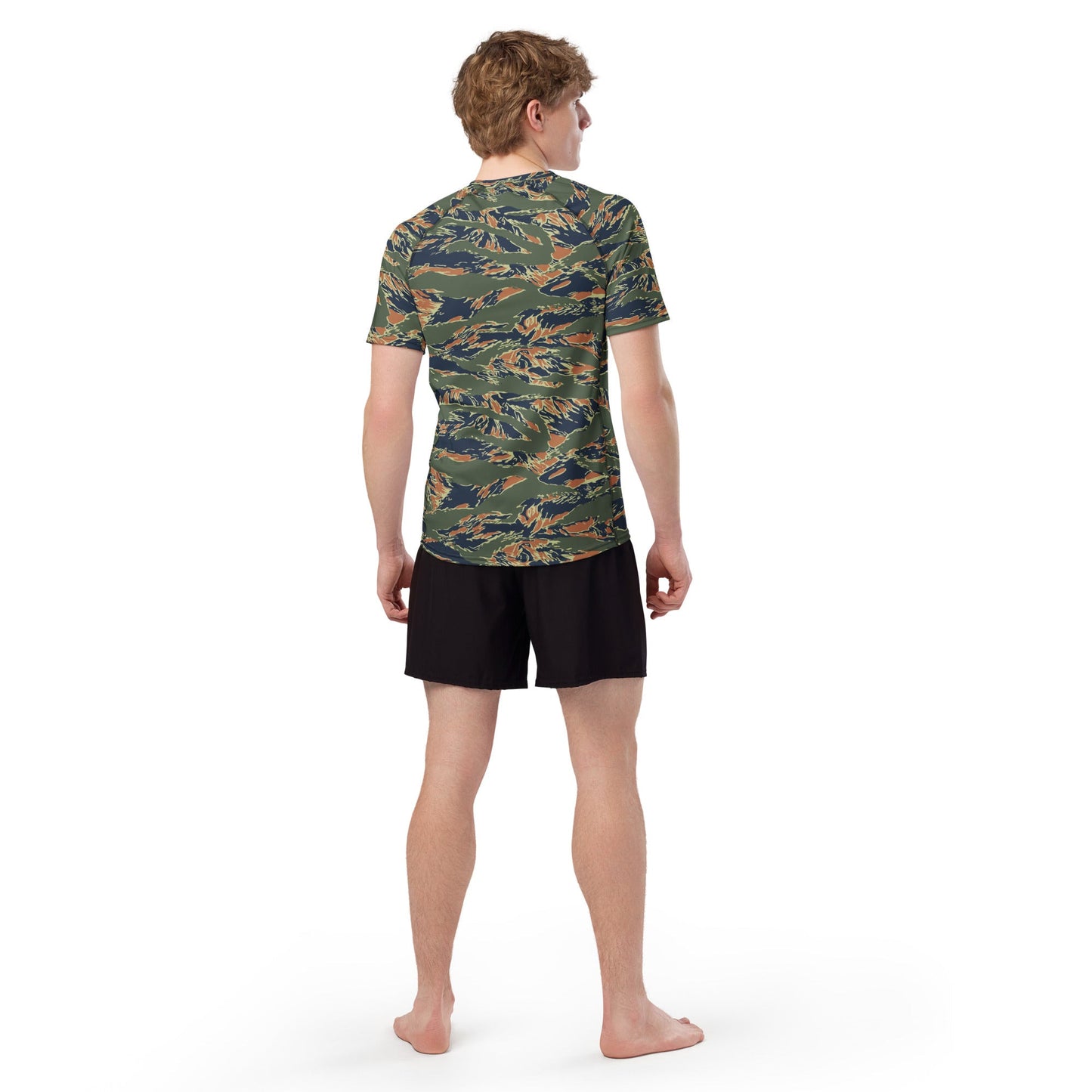Equador Tiger Stripe Orange CAMO Mens Short-Sleeve Rash Guard