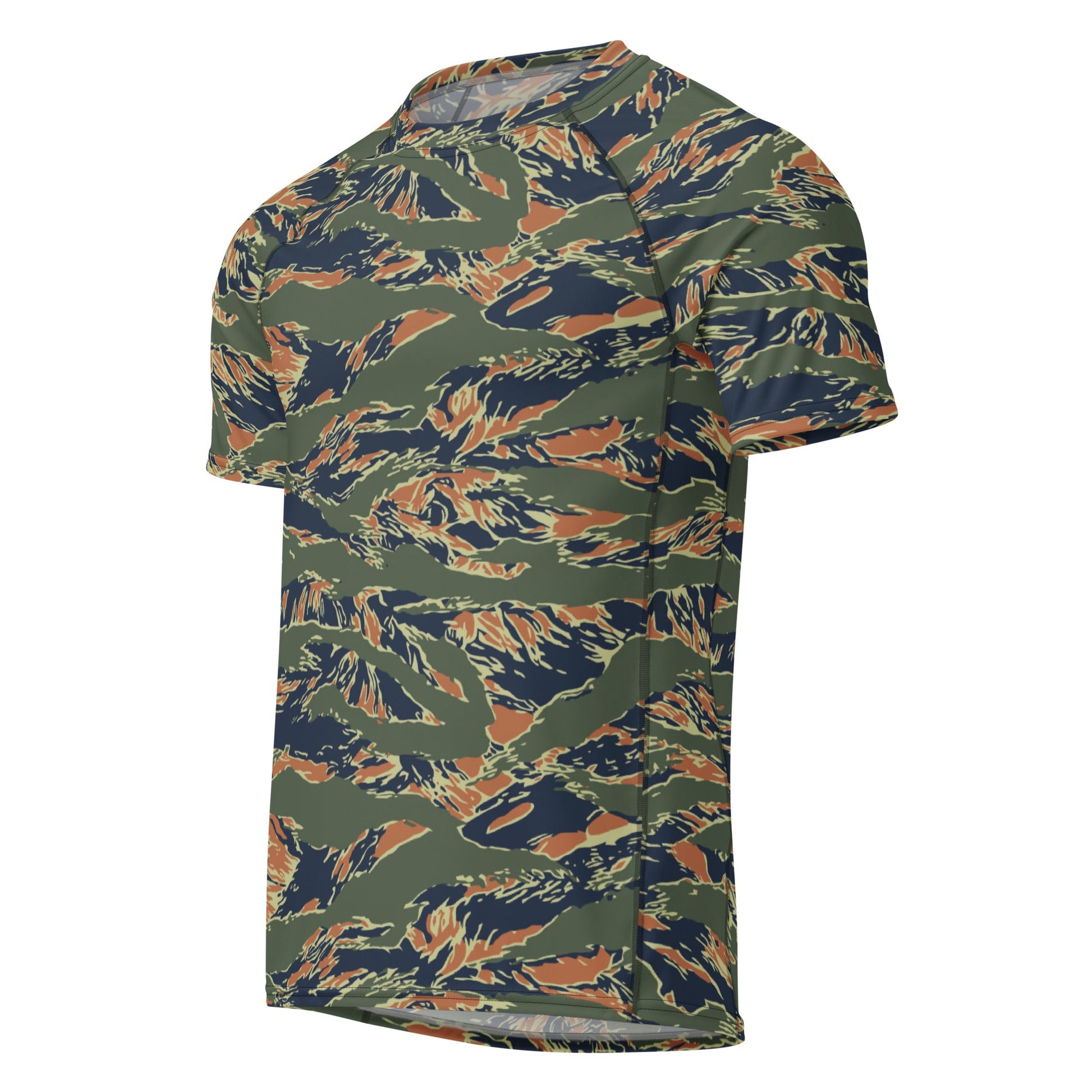 Equador Tiger Stripe Orange CAMO Mens Short-Sleeve Rash Guard