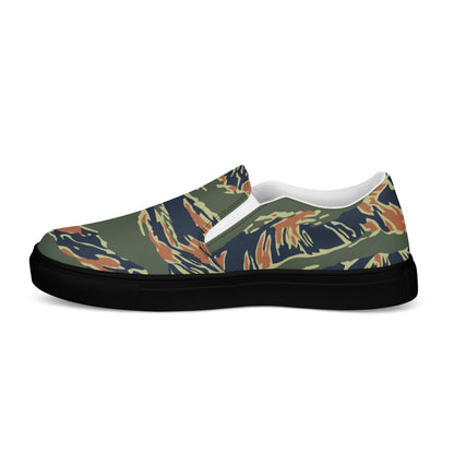 Equador Tiger Stripe Orange CAMO Mens Slip-On Canvas Shoes