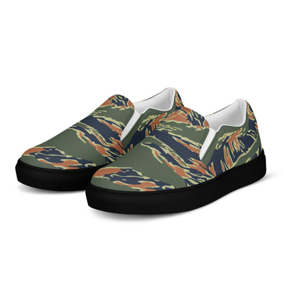 Equador Tiger Stripe Orange CAMO Mens Slip-On Canvas Shoes