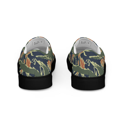 Equador Tiger Stripe Orange CAMO Mens Slip-On Canvas Shoes