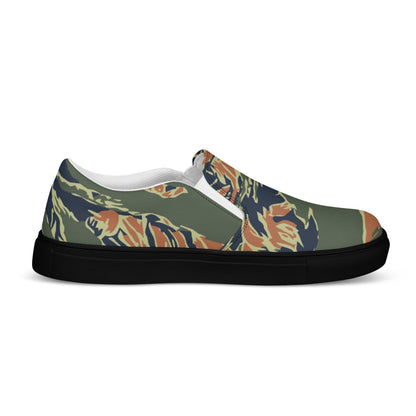 Equador Tiger Stripe Orange CAMO Mens Slip-On Canvas Shoes
