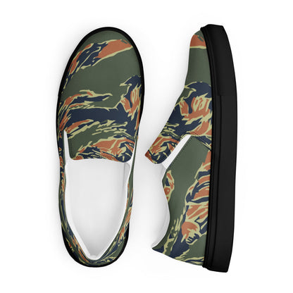 Equador Tiger Stripe Orange CAMO Mens Slip-On Canvas Shoes