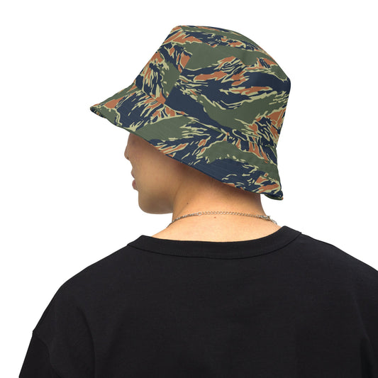 Equador Tiger Stripe Orange CAMO Reversible Bucket Hat - XS