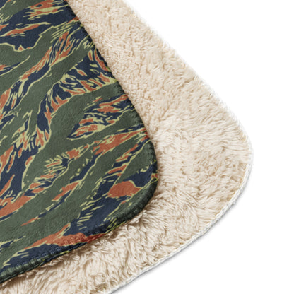 Equador Tiger Stripe Orange CAMO Sherpa Blanket