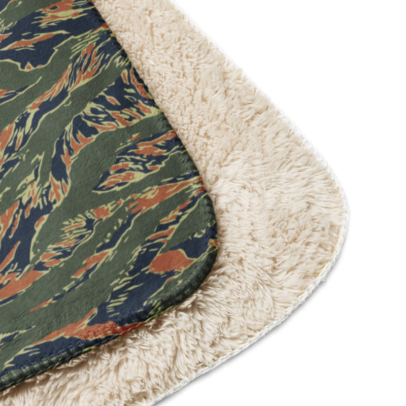 Tiger Stripe Volcanic Ember CAMO Sherpa Blanket