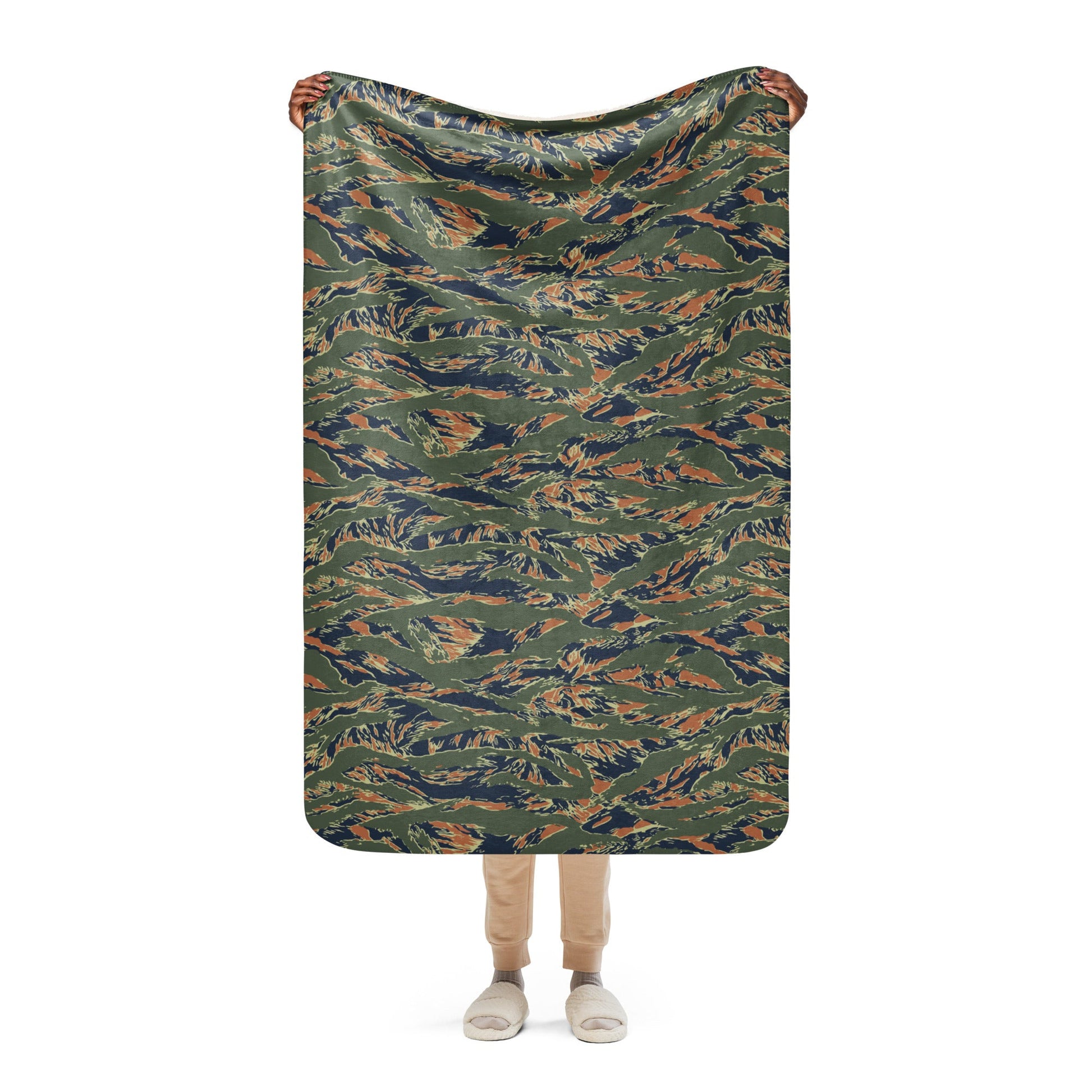 Equador Tiger Stripe Orange CAMO Sherpa Blanket - 37″×57″
