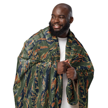 Equador Tiger Stripe Orange CAMO Sherpa Blanket