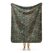 Tiger Stripe Volcanic Ember CAMO Sherpa Blanket - 50″×60″