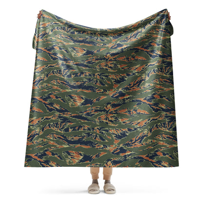 Equador Tiger Stripe Orange CAMO Sherpa Blanket - 60″×80″