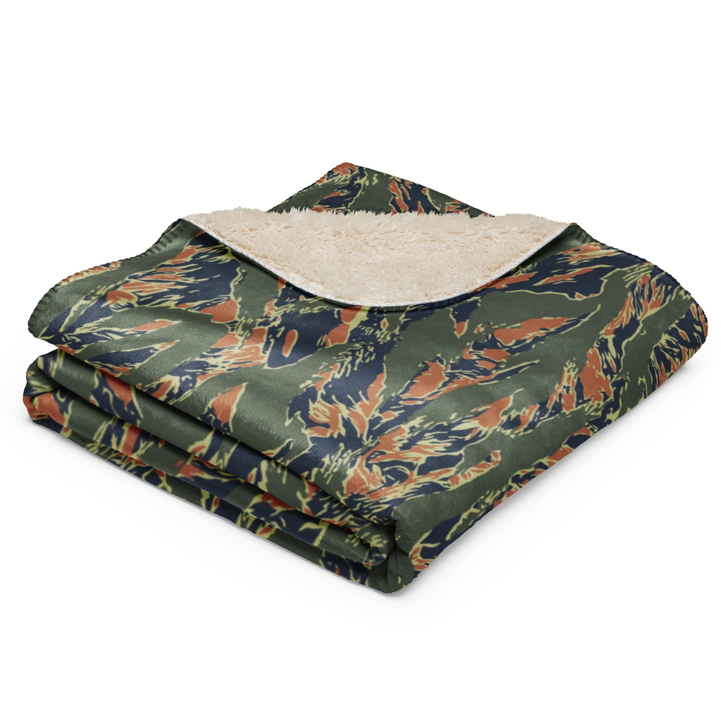 Equador Tiger Stripe Orange CAMO Sherpa Blanket