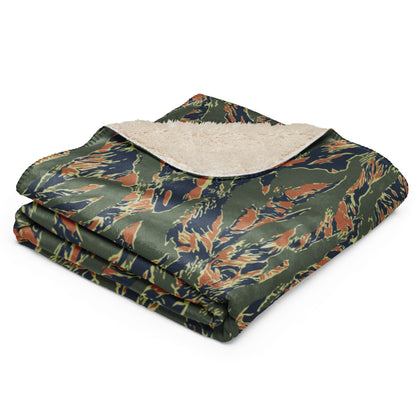 Equador Tiger Stripe Orange CAMO Sherpa Blanket