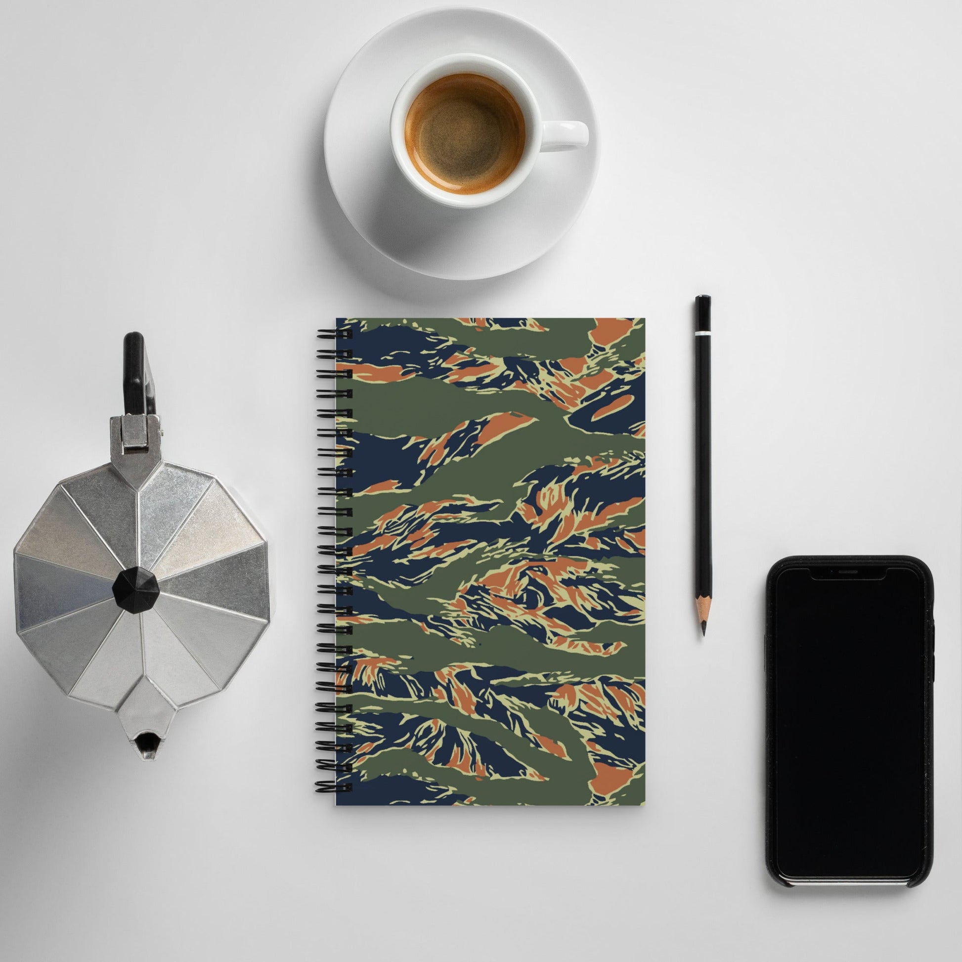 Equador Tiger Stripe Orange CAMO Spiral Notebook