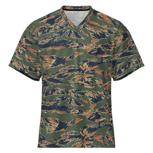 Equador Tiger Stripe Orange CAMO Unisex American Football Jersey - 2XS