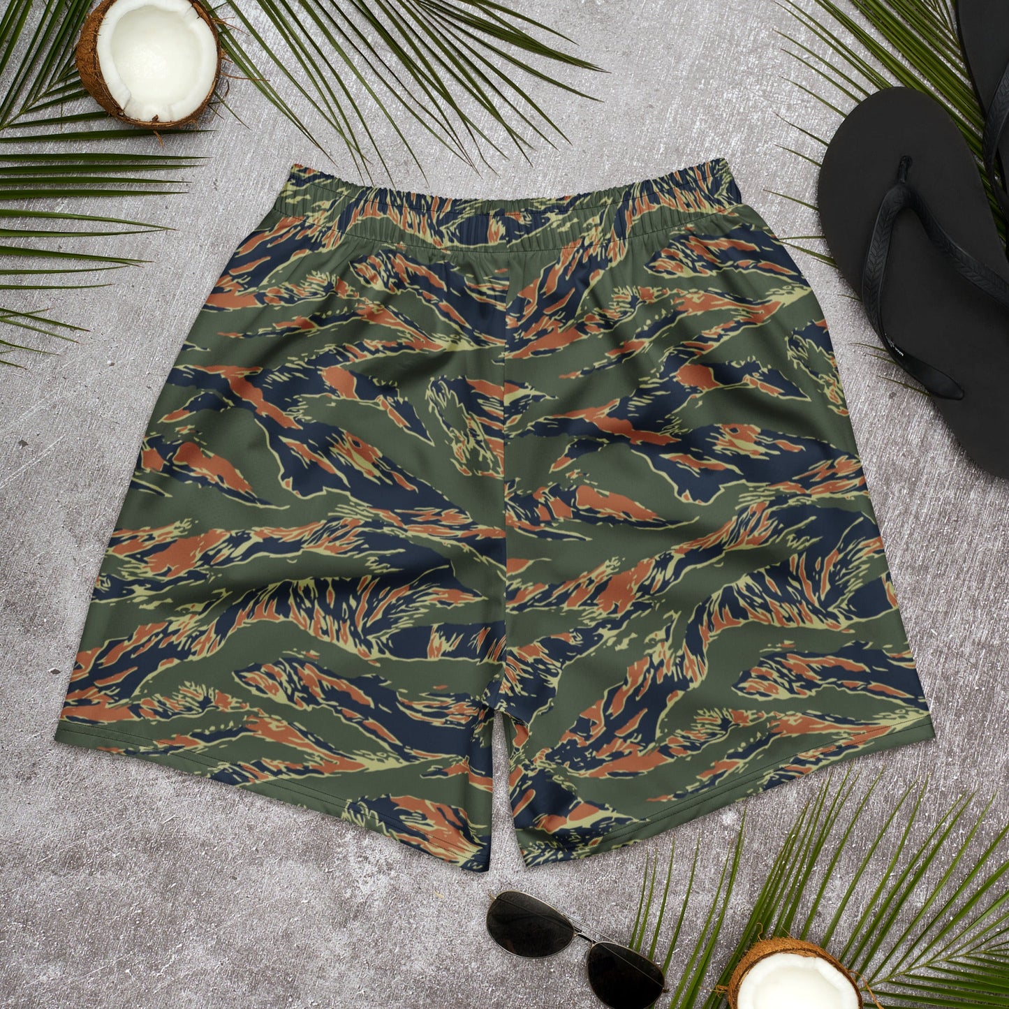 Equador Tiger Stripe Orange CAMO Unisex Athletic Long Shorts